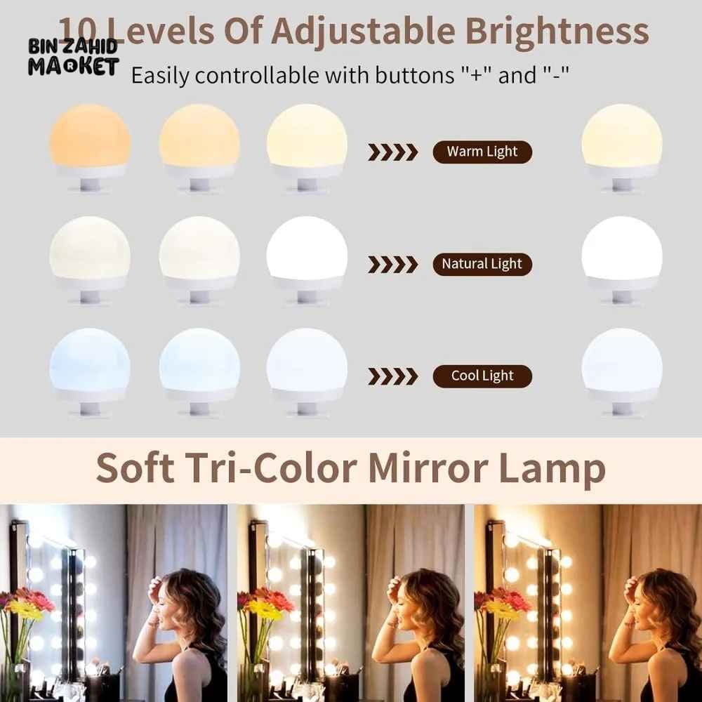 HOLLYWOOD LED VANITY MIRROR WITH TOUCH CONTROL