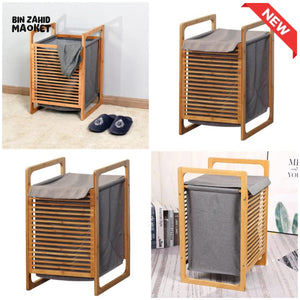 HOMDELUX BAMBOO LAUNDRY BASKET - 1-TIER