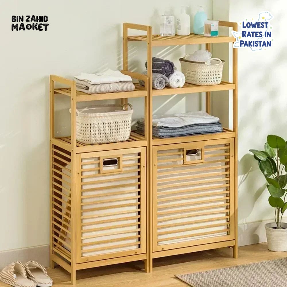 HOMDELUX BAMBOO LAUNDRY BASKET - 3-TIERS BAM-26