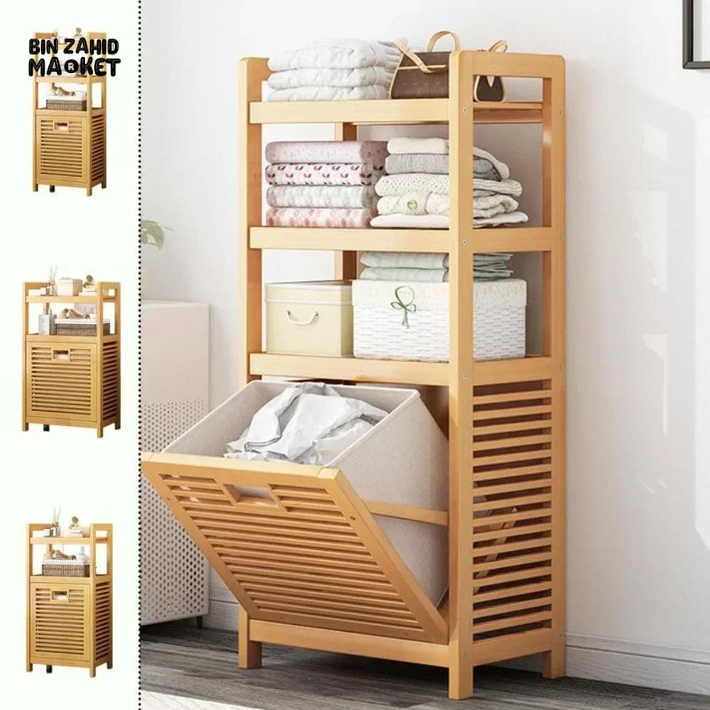 HOMDELUX BAMBOO LAUNDRY BASKET - 3-TIERS BAM-26
