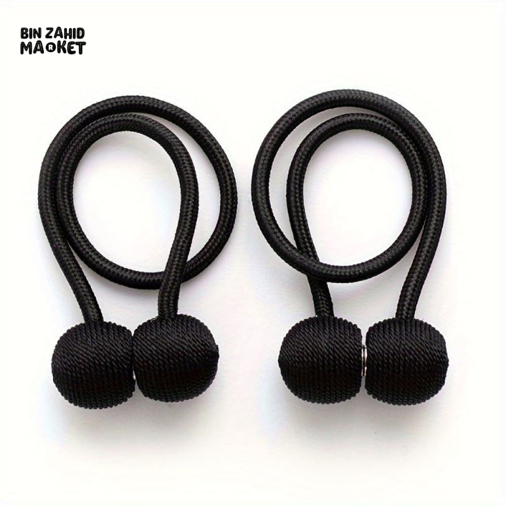 HOME DECOR CURTAIN ACCESSORIES – 2-PACK MAGNETIC HEADPHONE TIEBACKS FOR SHOWER CURTAINS & DRAPES