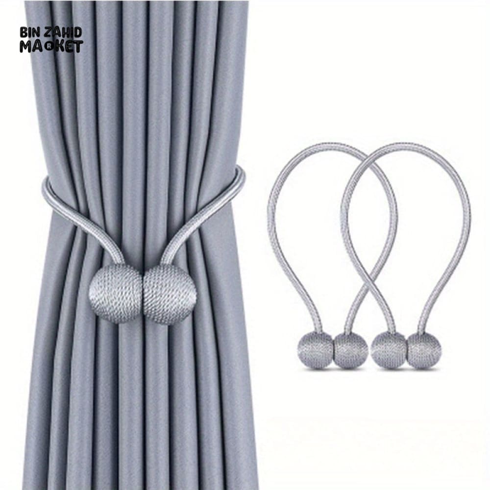 HOME DECOR CURTAIN ACCESSORIES – 2-PACK MAGNETIC HEADPHONE TIEBACKS FOR SHOWER CURTAINS & DRAPES
