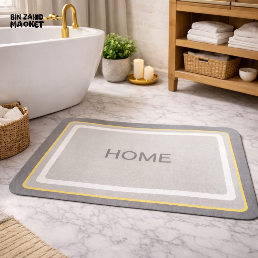 HOME PRINT SUPER ABSORBENT NON-SLIP BATHROOM FLOOR MAT
