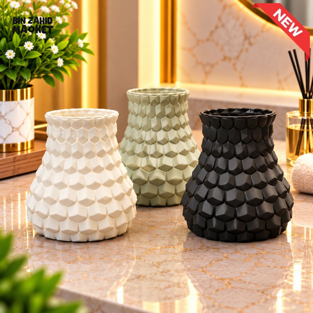 BRILLIANT HONEYCOMB TEXTURED DECORATIVE FLOWER VASE - Vases