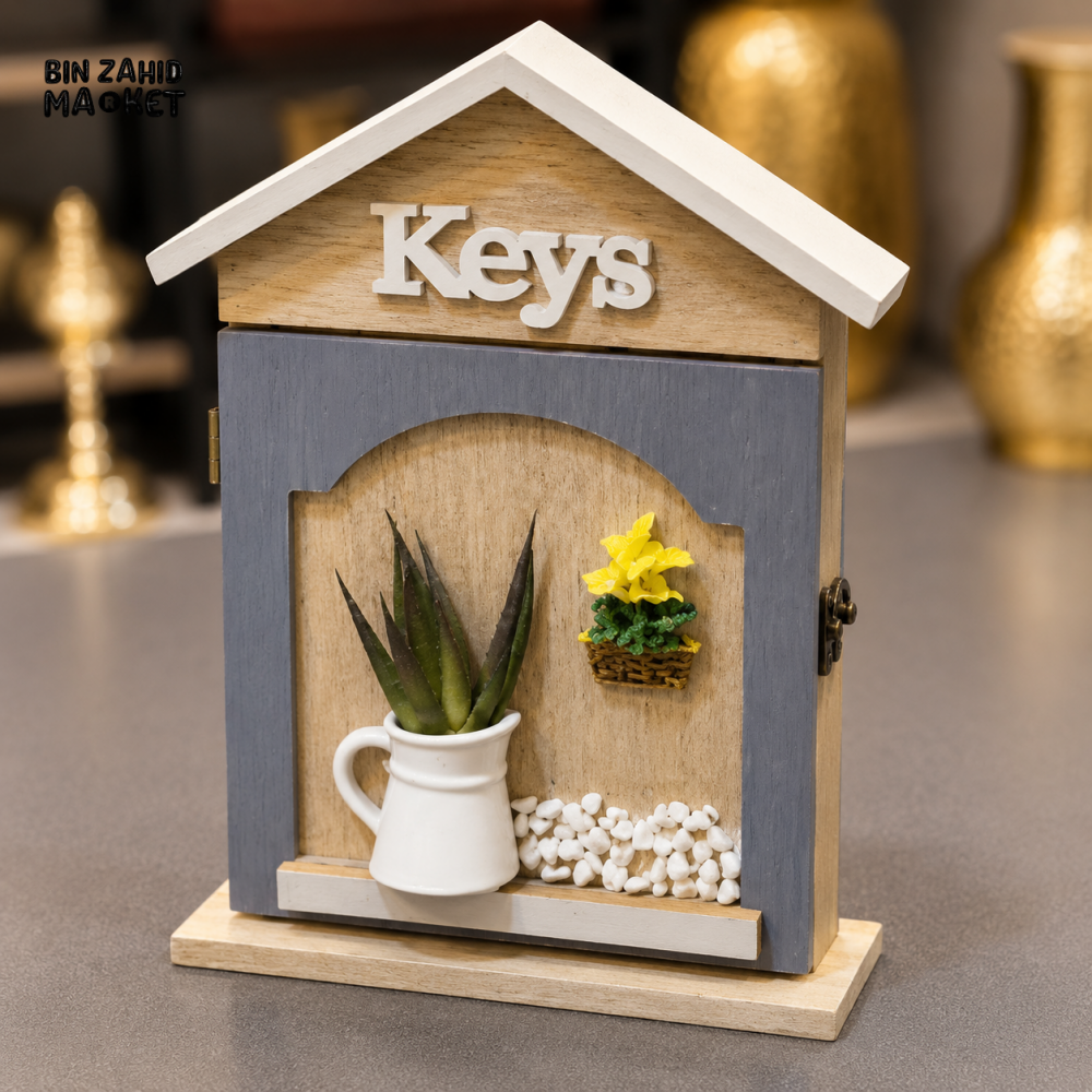 HOUSE SHAPED DECORATIVE WOODEN KEY CABINET