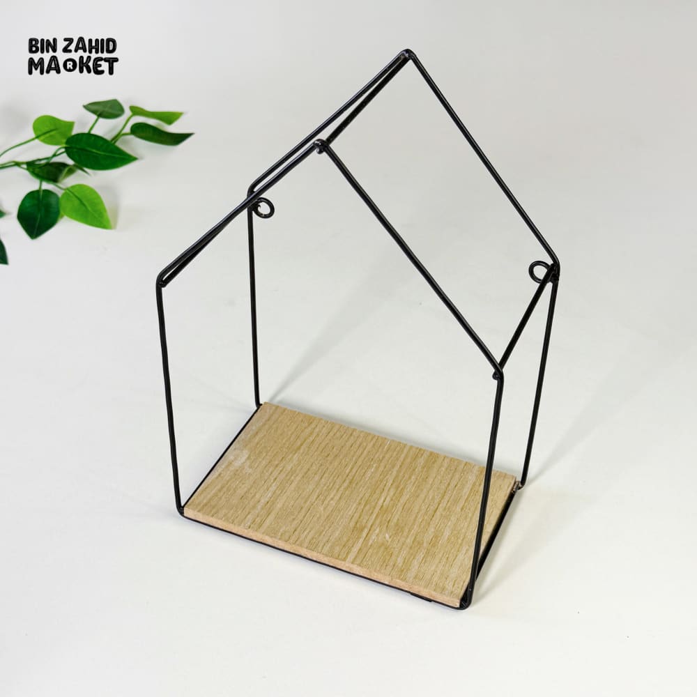 HUT-STYLE WALL SHELF - SINGLE WOODEN LAYER STYLE