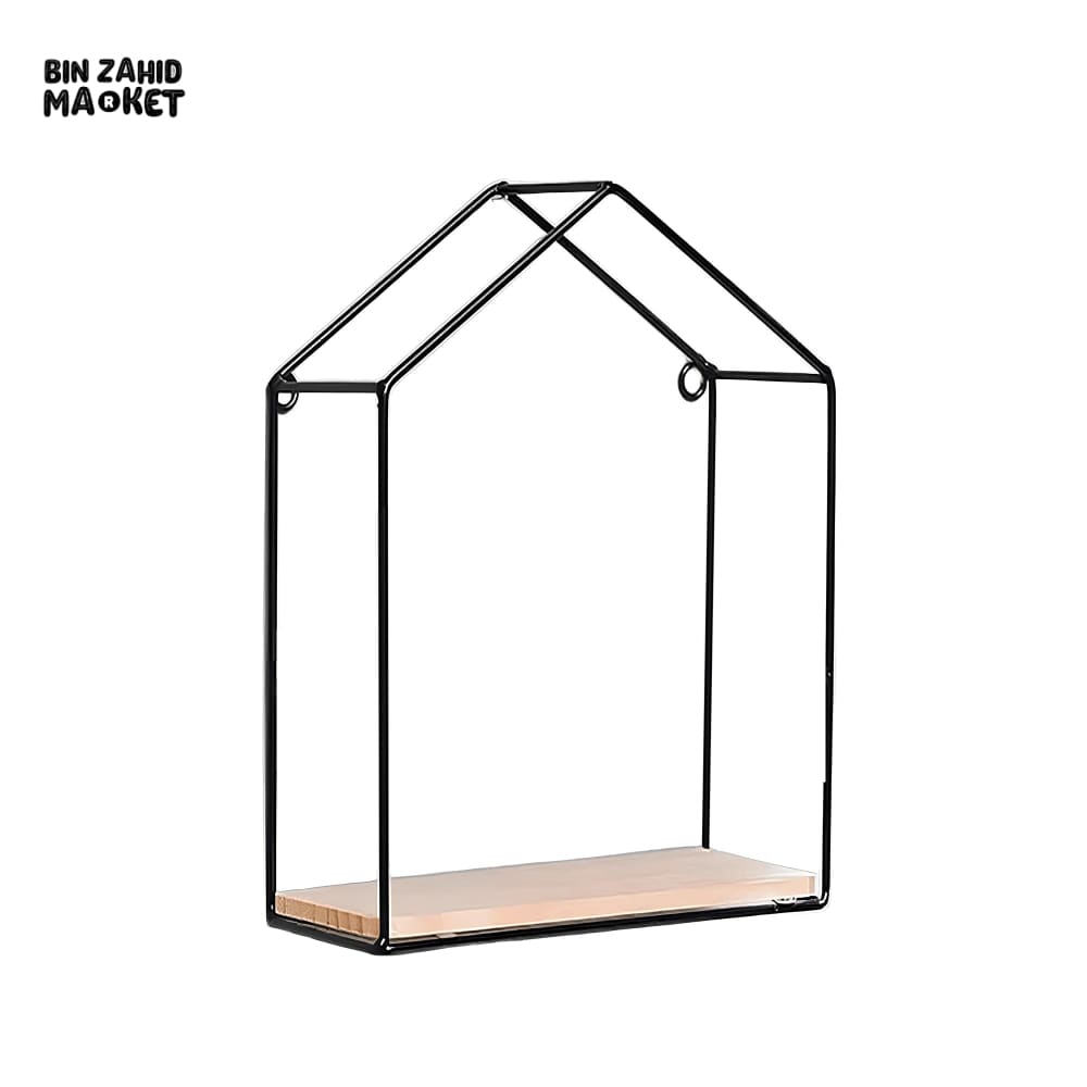 HUT-STYLE WALL SHELF - SINGLE WOODEN LAYER STYLE