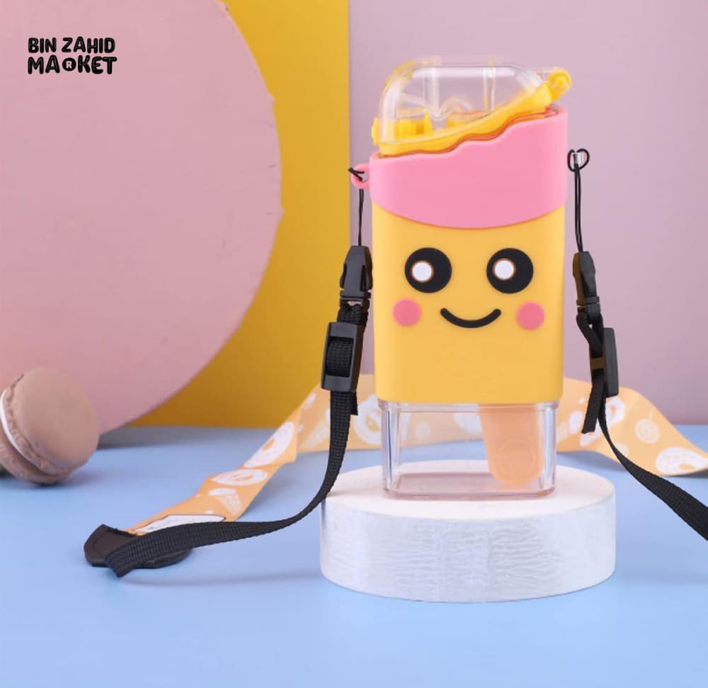 ICE CREAM STYLE WATER BOTTLE - SMILEY STRAWBERRY SWIRL