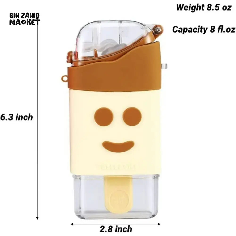 ICE CREAM STYLE WATER BOTTLE - SMILEY STRAWBERRY SWIRL