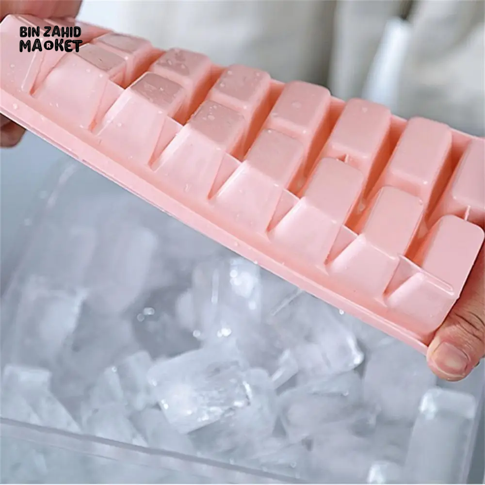 ICE CUBE TRAY WITH LID NON-STICK PLASTIC MOLD FOR JELLY & DRINKS