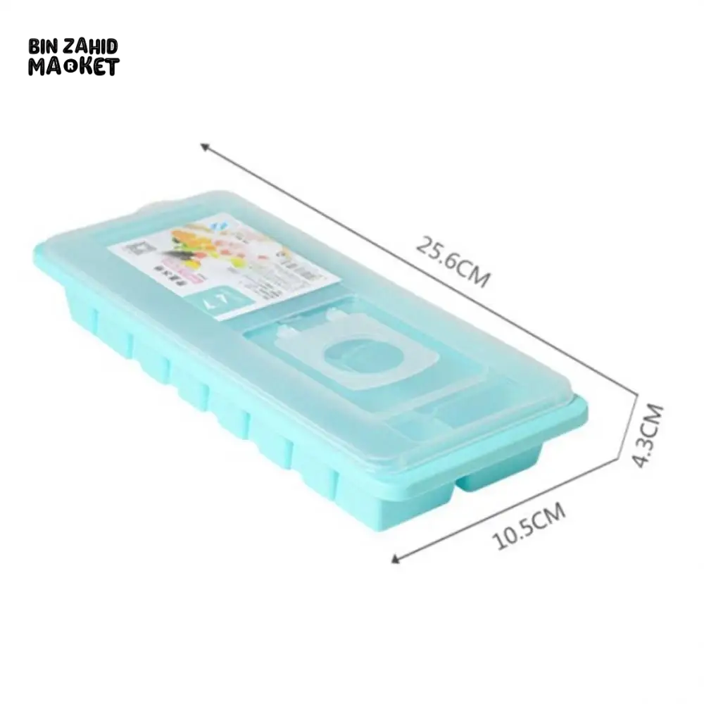 ICE CUBE TRAY WITH LID NON-STICK PLASTIC MOLD FOR JELLY & DRINKS