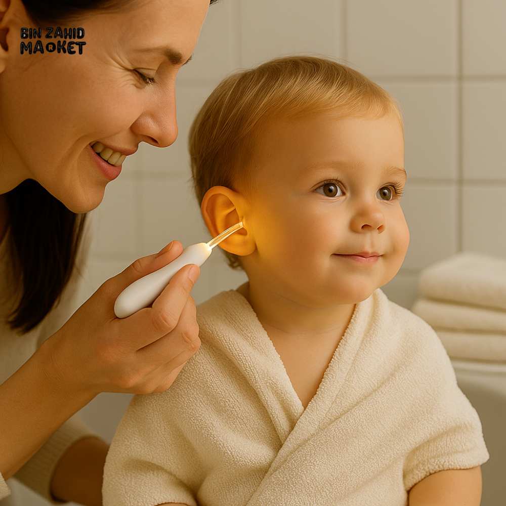 ILLUMINATED EAR CLEANER FOR BABIES & TODDLERS – SAFE & GENTLE EAR WAX REMOVER TOOL WITH LED LIGHT