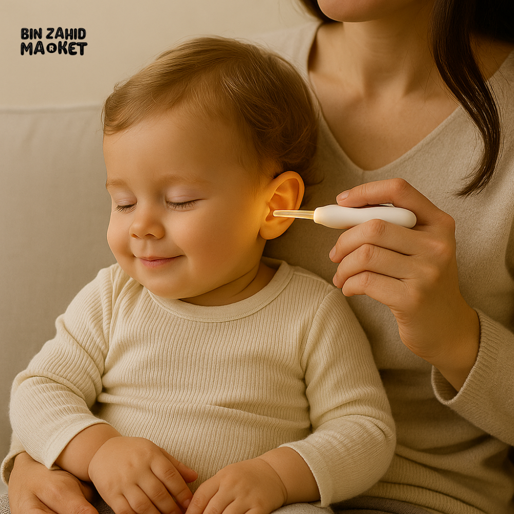 ILLUMINATED EAR CLEANER FOR BABIES & TODDLERS – SAFE & GENTLE EAR WAX REMOVER TOOL WITH LED LIGHT
