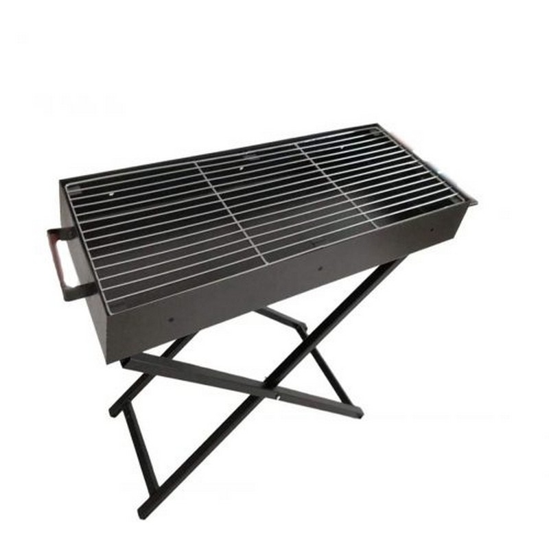 CHARCOAL BBQ GRILL STAND PORTABLE STAINLESS STEEL 31.5”