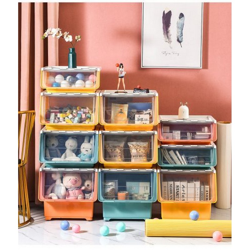 STORAGE BOX FRONT OPENING THICKENED KIDS ORGANIZER SNACKS STORAGE CABINET