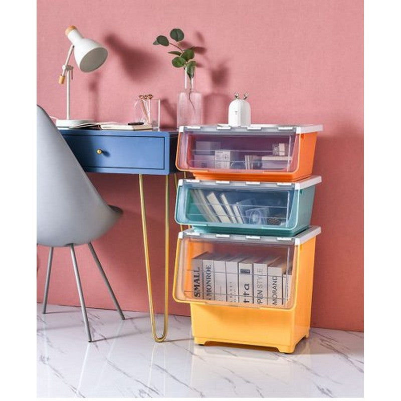 STORAGE BOX FRONT OPENING THICKENED KIDS ORGANIZER SNACKS STORAGE CABINET