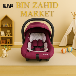 INFANTES BABY ROCKER CARRIER WITH HANDLE COMFORTABLE INFANT SEAT & HARNESS - MAROON