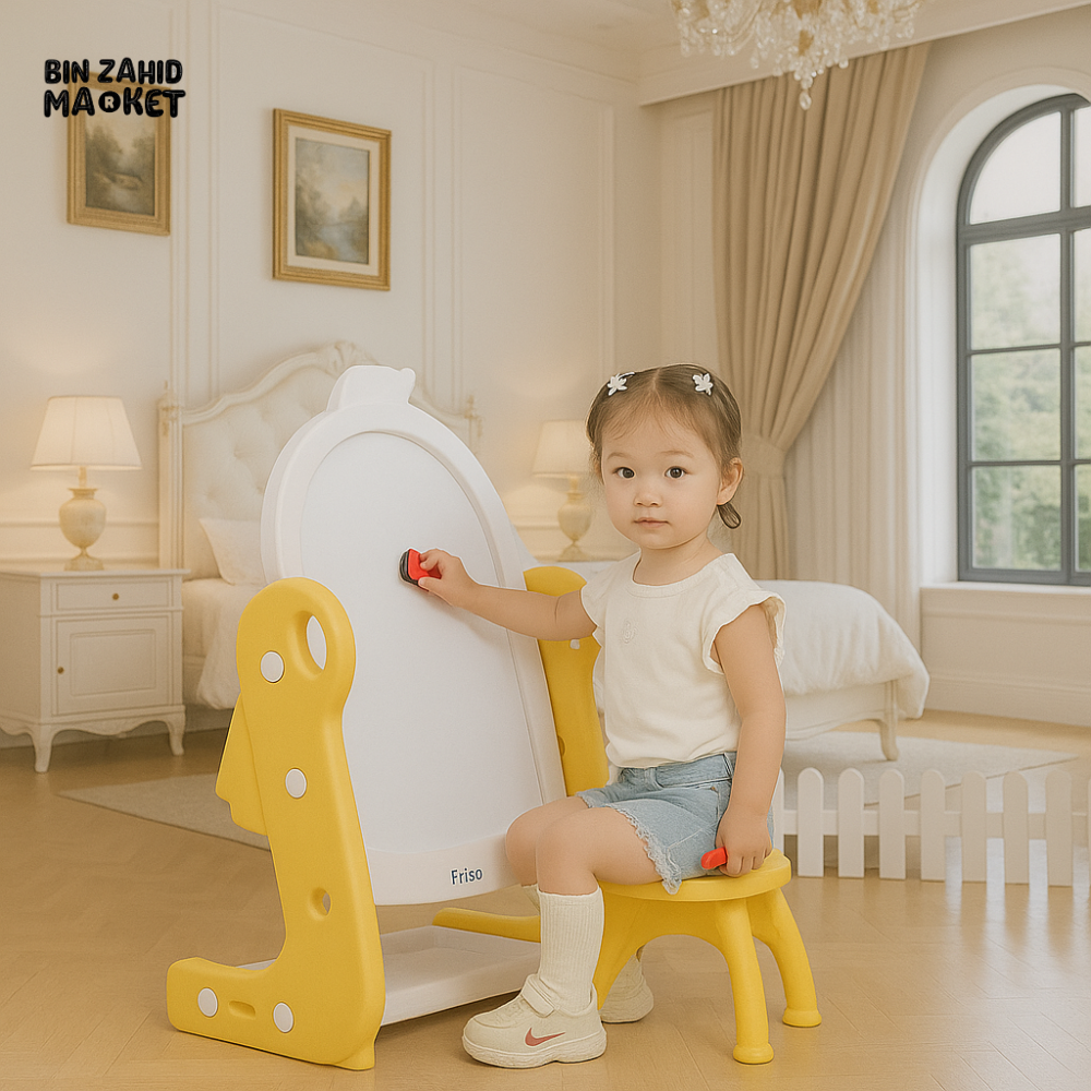 INFANTES KIDS EASEL SET WITH CHAIR – YELLOW