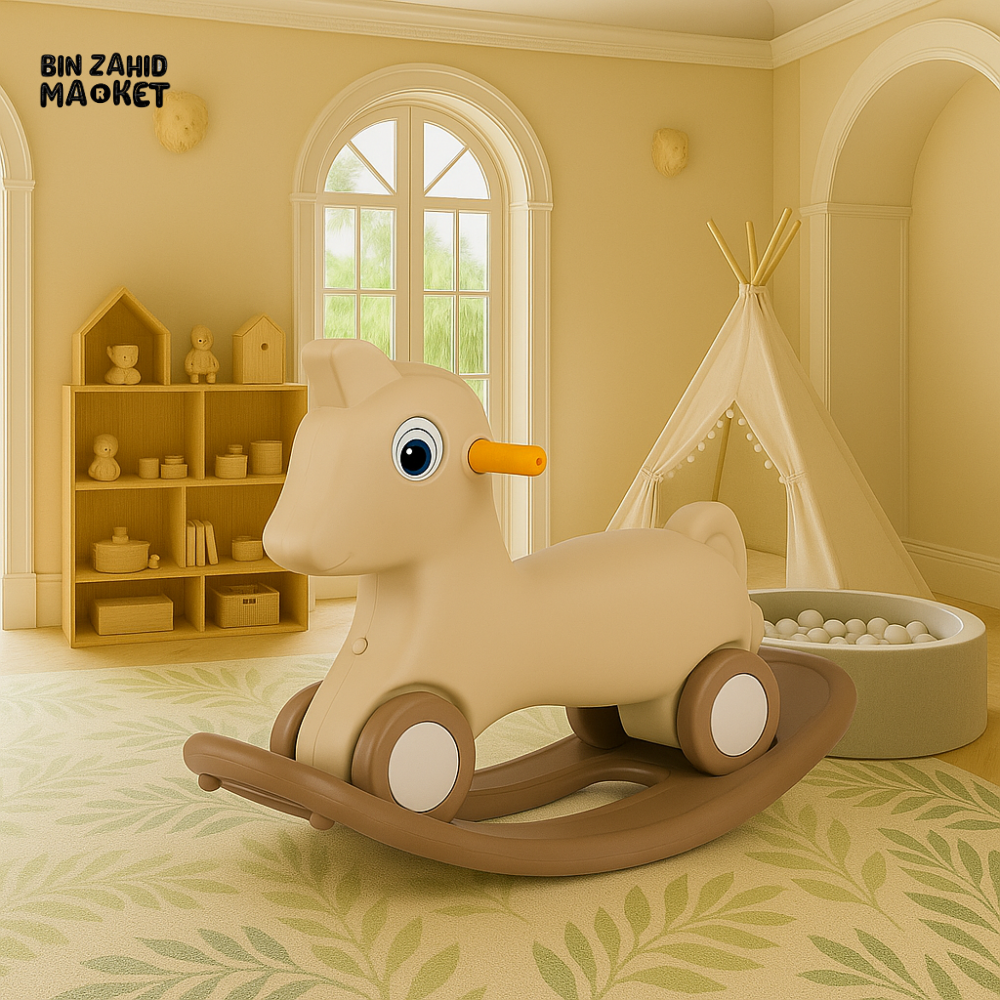 INFANTES ROCKING HORSE RIDE-ON TOY FOR KIDS - BEIGE