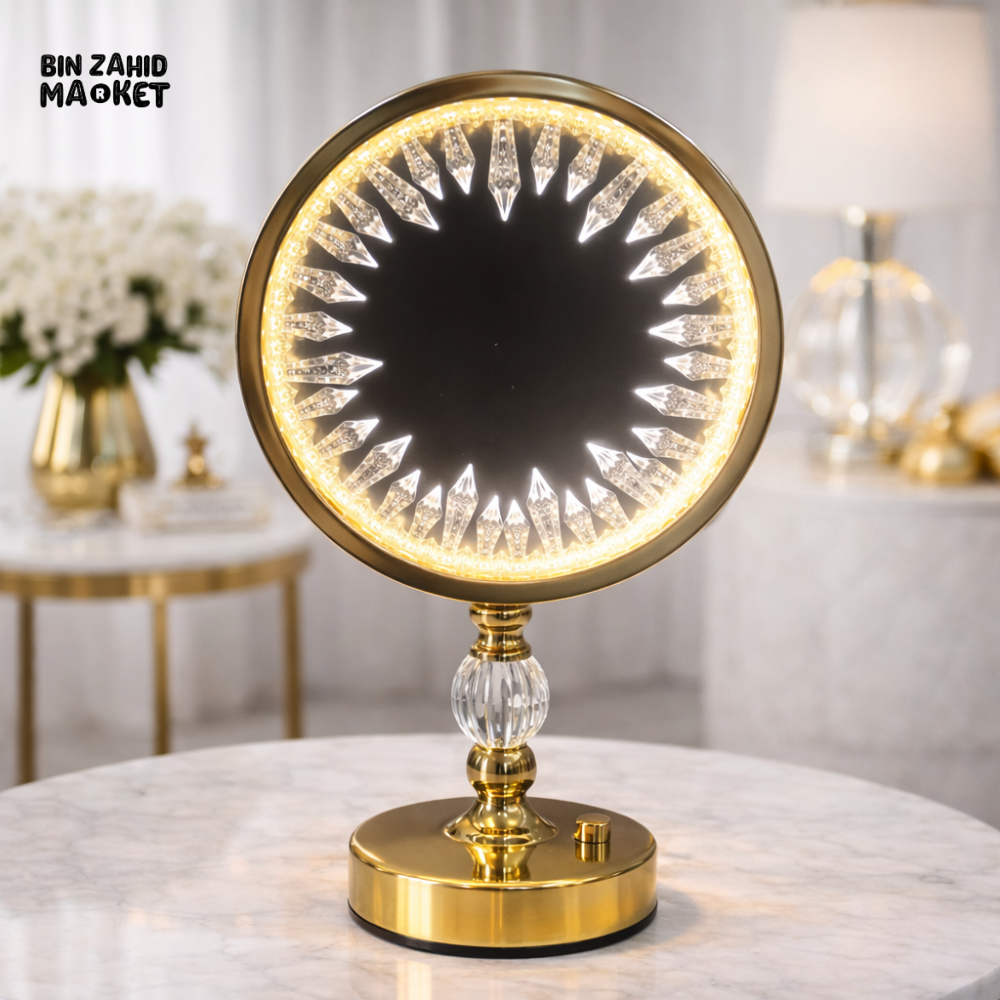INFINITY GLOW CRYSTAL TABLE LAMP ELEGANT HOME DECOR LIGHT - AURORA RING