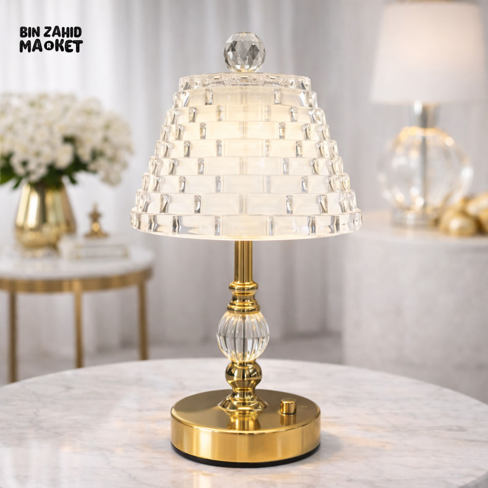 INFINITY GLOW CRYSTAL TABLE LAMP ELEGANT HOME DECOR LIGHT - IMPERIAL PEARL