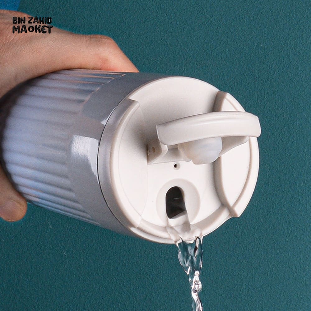 INSULATED COFFEE MUG 500ML – STRIPED STAINLESS STEEL VACUUM FLASK FOR TRAVEL