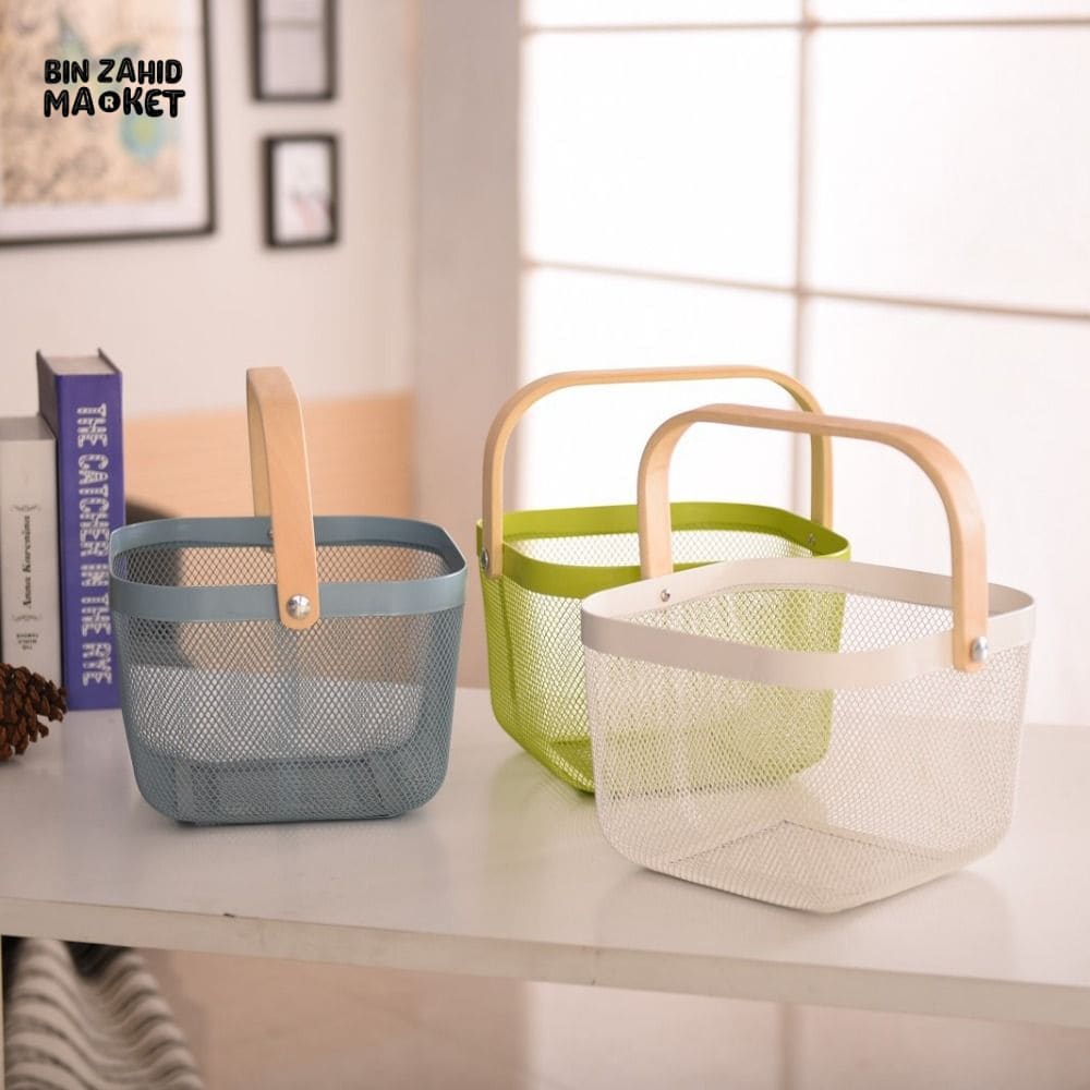 IRON WIRE FRUIT & VEGETABLE KITCHEN BASKET - OBLONG SHAPE