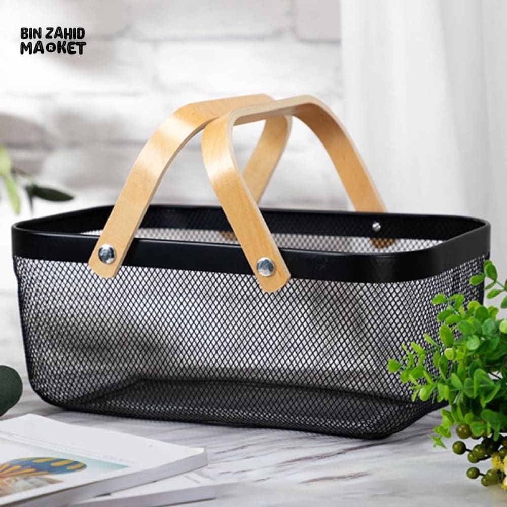 IRON WIRE FRUIT & VEGETABLE KITCHEN BASKET - RECTANGULAR SHAPE