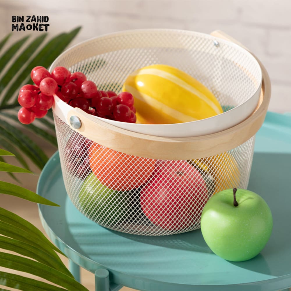 IRON WIRE FRUIT & VEGETABLE KITCHEN BASKET - ROUND SHAPE