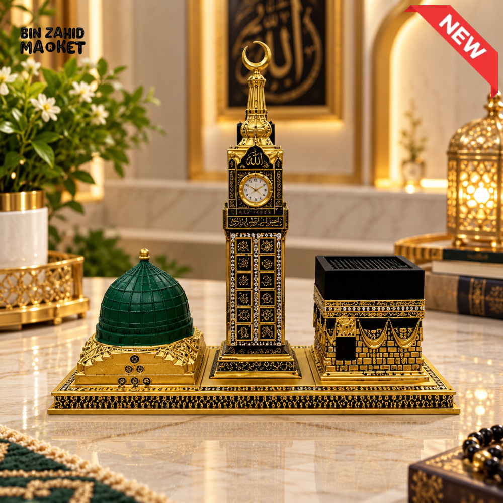 ISLAMIC KAABA GREEN DOME & MAKKAH CLOCK TOWER DECORATIVE SCULPTURE - Sculptures
