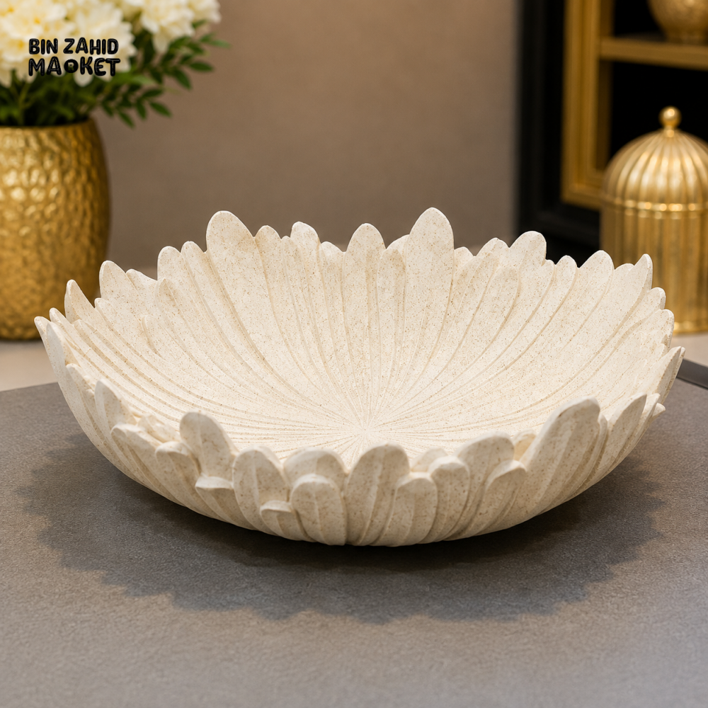 IVORY FLORAL PETAL DECORATIVE BOWL