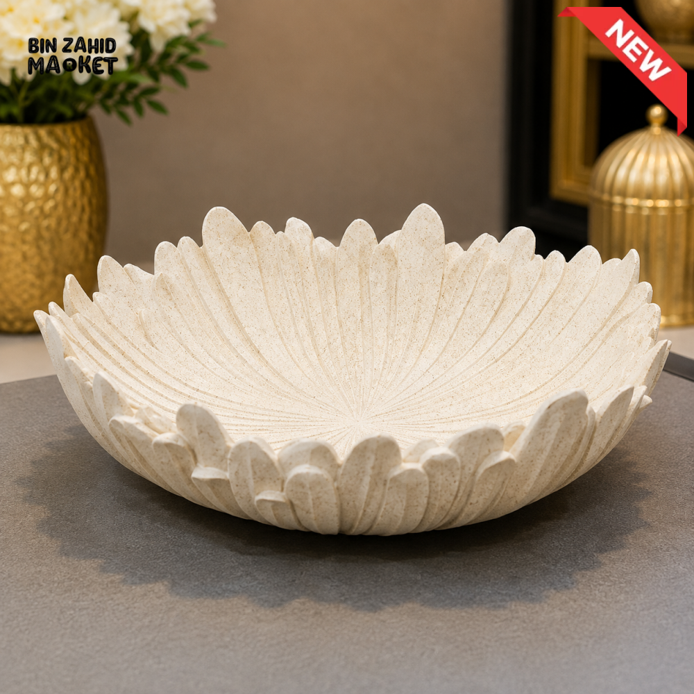 IVORY FLORAL PETAL DECORATIVE BOWL