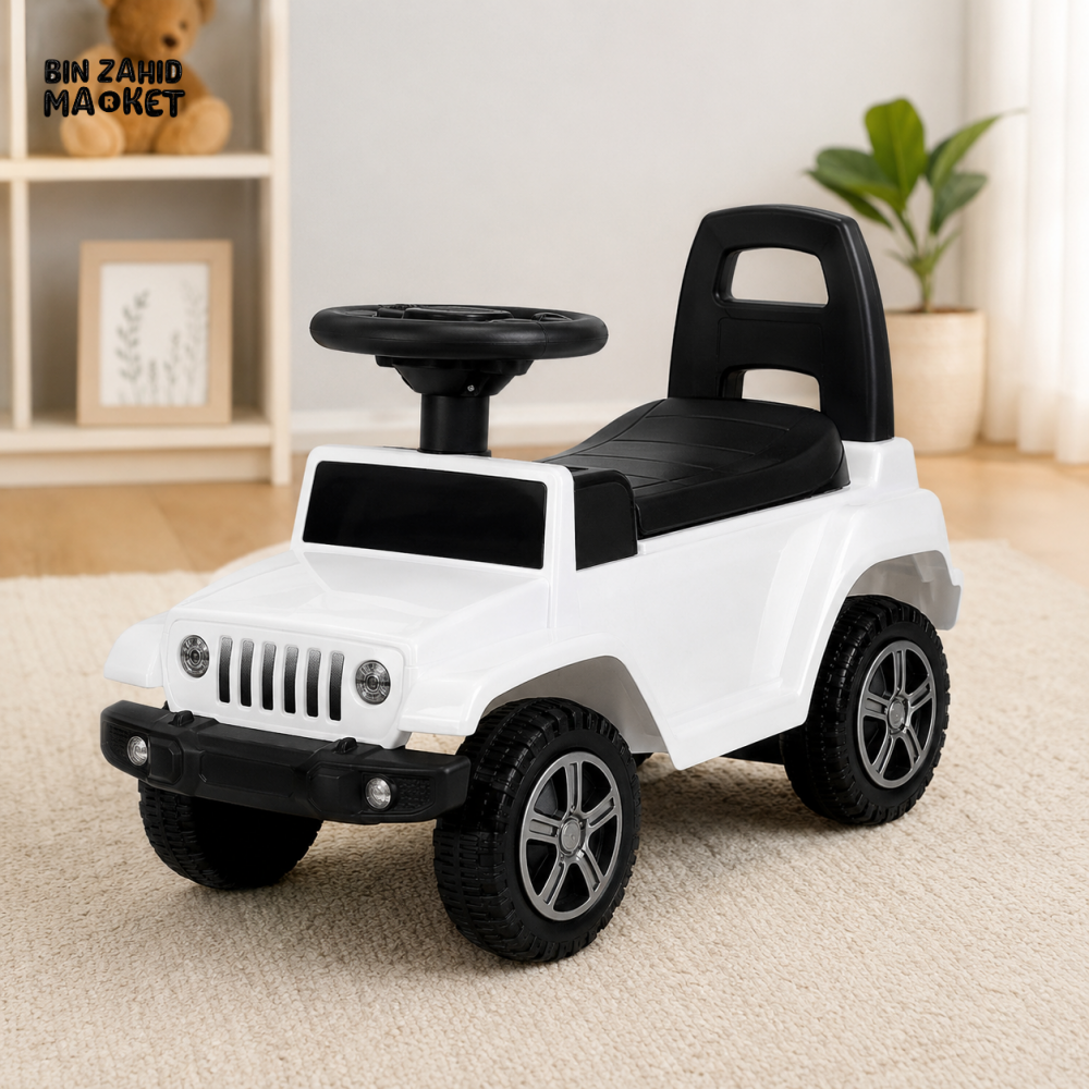 JEEP STYLE KIDS RIDE-ON PUSH CAR - WHITE