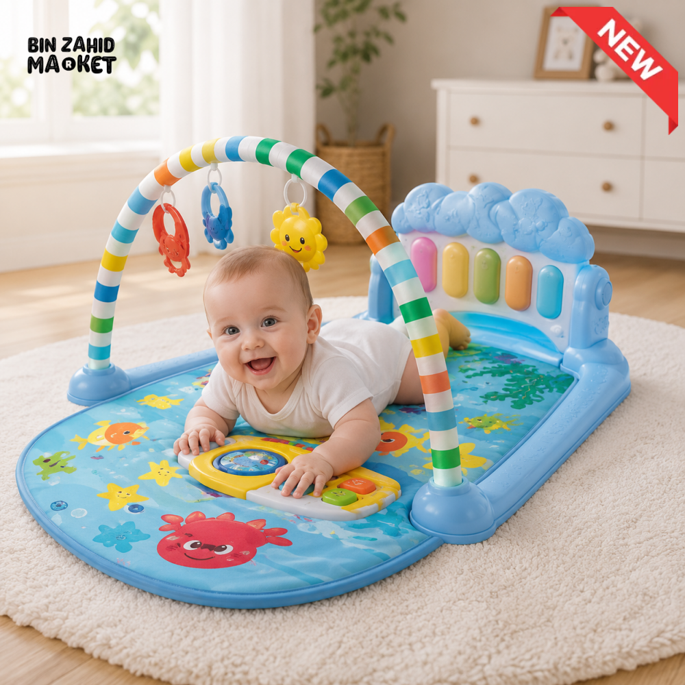 JOYOUS BABY PEDAL PIANO PLAY GYM MAT - LIGHT BLUE