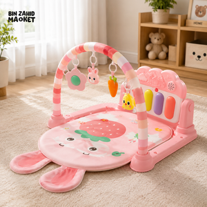 JOYOUS BABY WALKER PLAY GYM WITH PIANO MAT - PINK