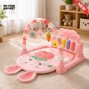 JOYOUS BABY WALKER PLAY GYM WITH PIANO MAT - PINK