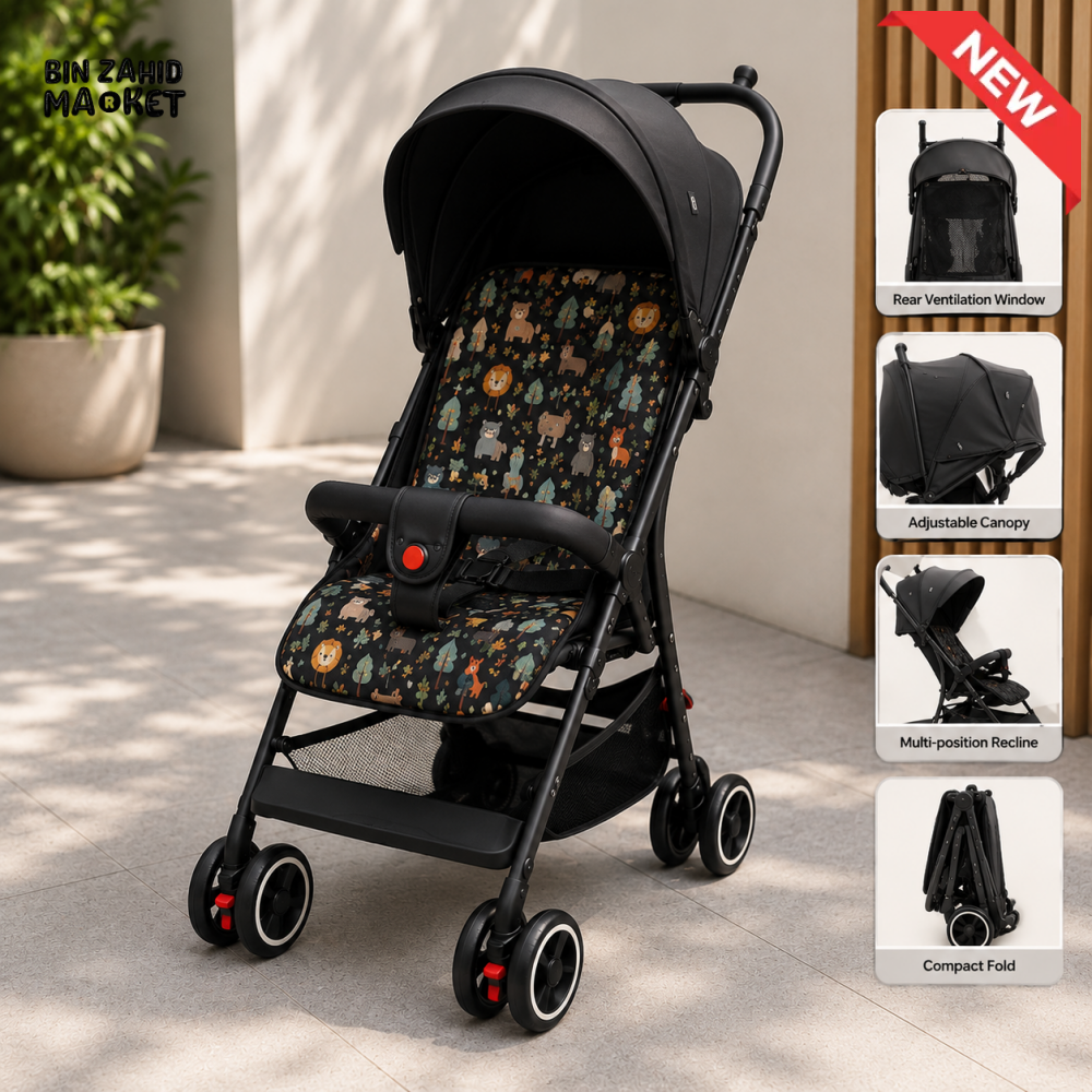 JOYOUS COMPACT BABY STROLLER - BLACK