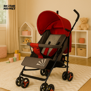 JOYOUS LIGHTWEIGHT STROLLER - RED & GREY