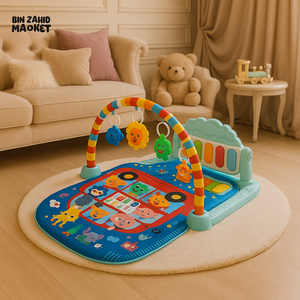 JOYOUS MULTI-FUNCTION PEDAL PIANO PLAY GYM FOR BABIES PLAYMAT WITH TOYS - NAVY BLUE