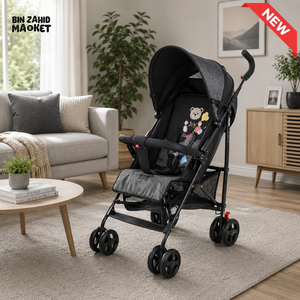 JOYOUS MULTIPOSITION BABY STROLLER WITH HANDLE - BLACK