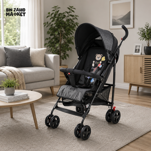 JOYOUS MULTIPOSITION BABY STROLLER WITH HANDLE - BLACK