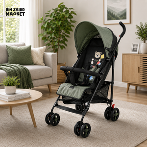 JOYOUS MULTIPOSITION BABY STROLLER WITH HANDLE - GREEN