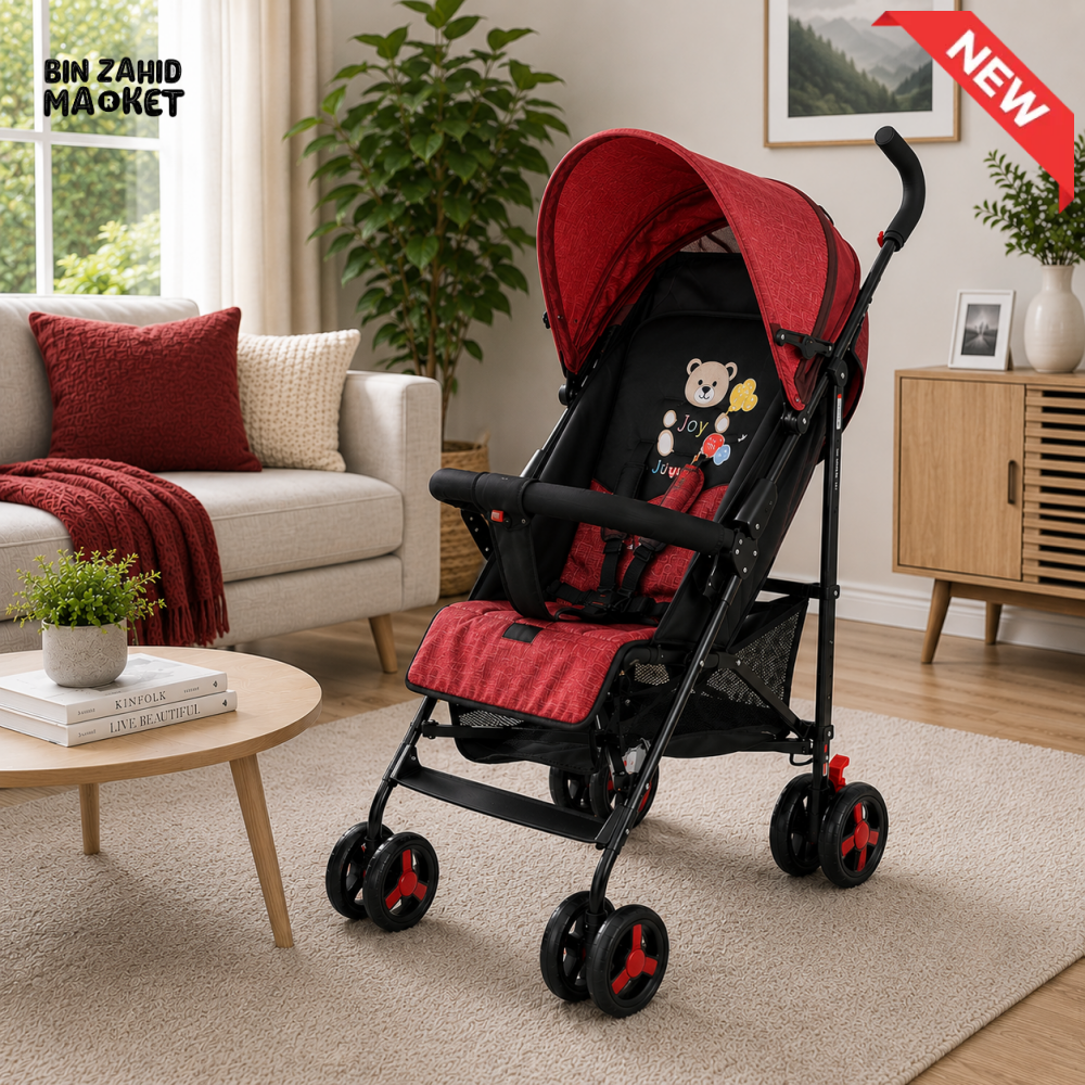 JOYOUS MULTIPOSITION BABY STROLLER WITH HANDLE - RED