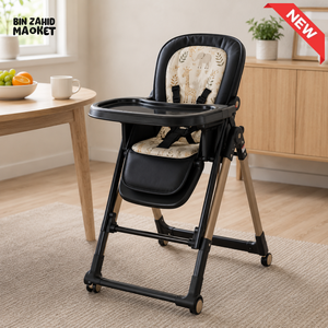 JOYOUS PREMIUM FOLDABLE BABY HIGH CHAIR - BLACK