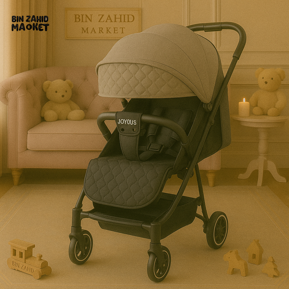 JOYOUS PREMIUM FOLDABLE BABY STROLLER – QUILTED CANOPY, CABIN-SIZE TROLLEY DESIGN & TRAVEL FRIENDLY