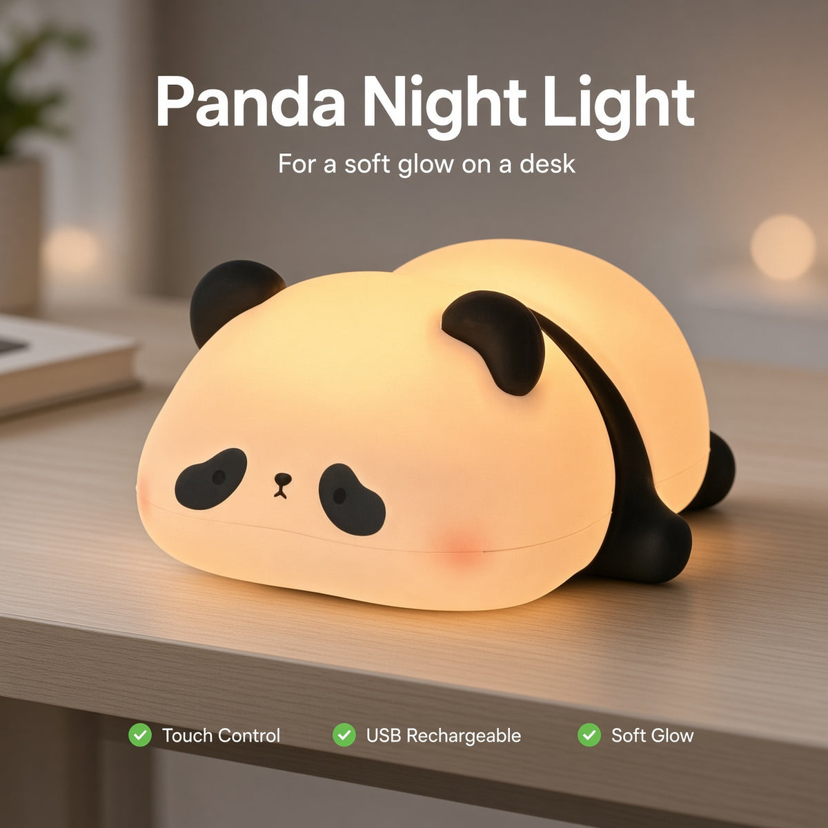 Lightora USB Rechargeable Night Light - Panda
