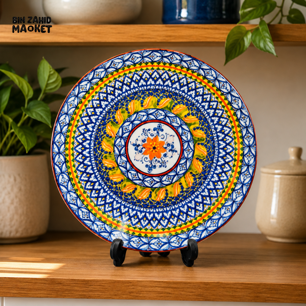 KASHGAR POTTERY CERAMIC DECORATIVE SERVING PLATE
