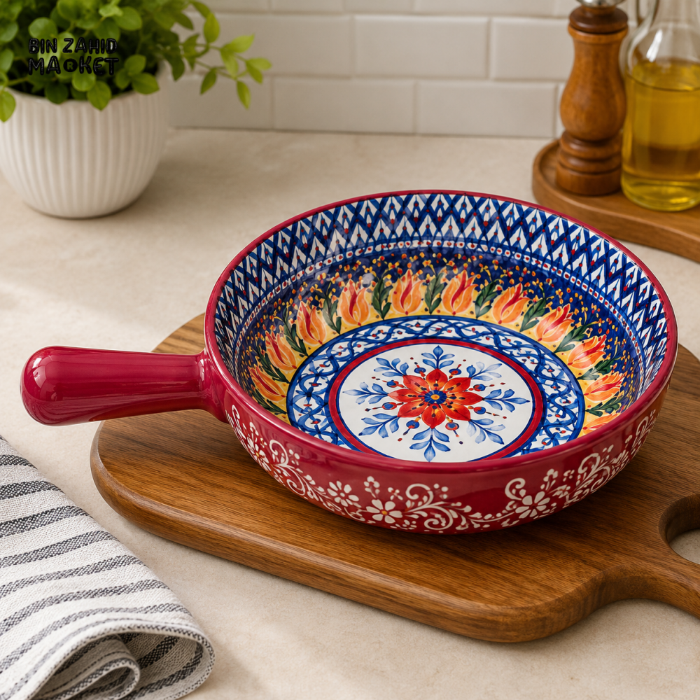 KASHGAR POTTERY SERVING PAN - 7 INCH