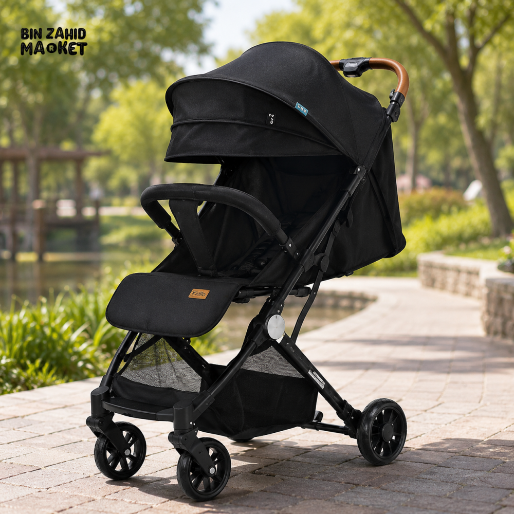 KIDILO LUXURY PORTABLE BABY STROLLER - BLACK