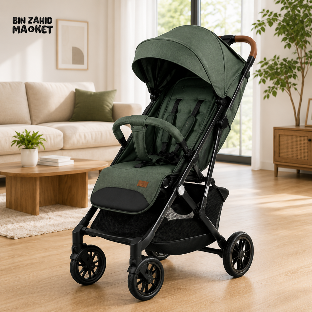 KIDILO ROYAL COMFORT BABY STROLLER - D GREEN